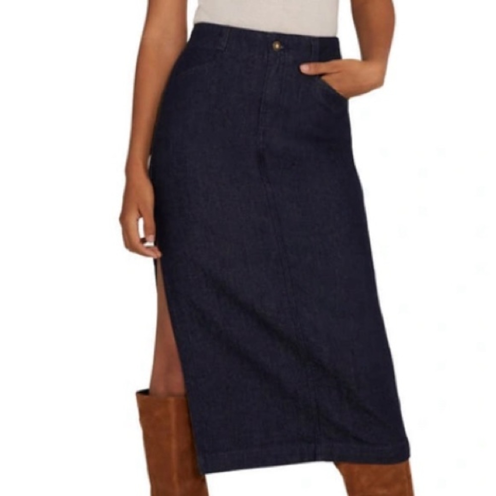 FavoriteDaughter, Slit Denim Midi Skirt